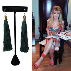 Green Tassel Earrings